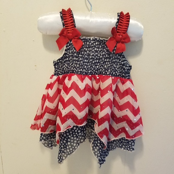 Little Lass Other - Red, White and Blue Toddler Fourth of July Dress